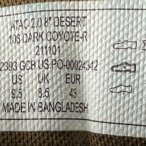 5.11 Tactical ATAC 2.0 8" Side Zip Boot Dark Coyote - 9.5 Regular - Picture 2 of 8